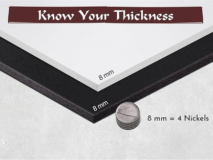 Shape Retention EVA Cosplay Foam 8mm 14x39 inch Black or White High Density EVA - Image 3