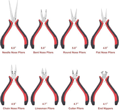 Jewelry Pliers Sets Jewelers Making Tools Kit, Professional 8 piece Mini Wire - Image 2
