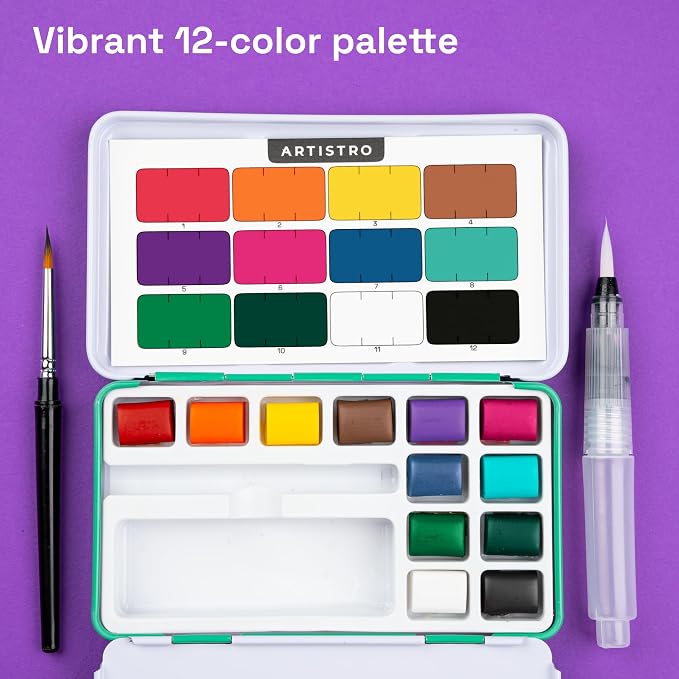 ARTISTRO Watercolor Paint Set in 12 Colors - Image 3