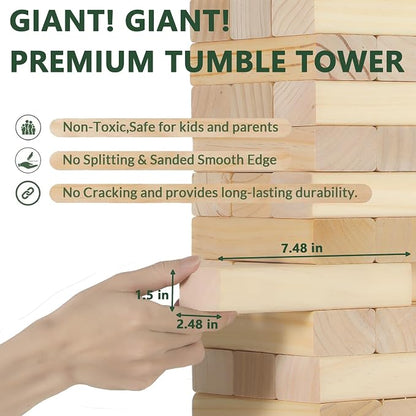 ApudArmis Giant Tumble Tower Stack to Over 5.2Ft, Classic Block Giant Outdoor - Image 3