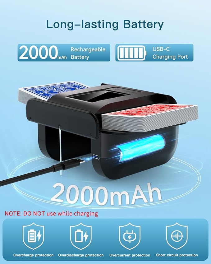 Automatic Card Shuffler, Rechargeable Cards Shuffler Machine - Image 3