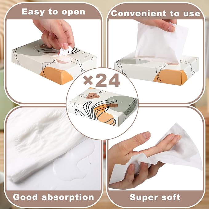 Yinder 24 Packs 960 Sheets Tissue Cube Car Facial Boxes Disposable Facial - Image 4
