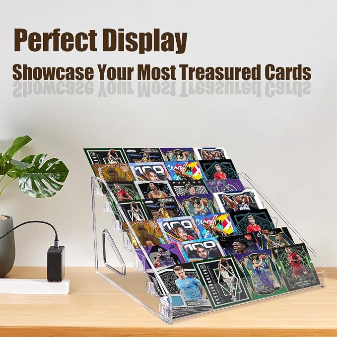 Trading Card Display Stand, 7-Tier Greeting Card Display Stand, 12 in Acrylic - Image 6