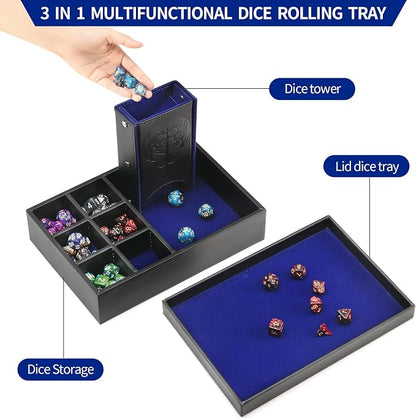 3 in 1 Dice Tray with Lid, Portable Dice Box Storage - Image 3