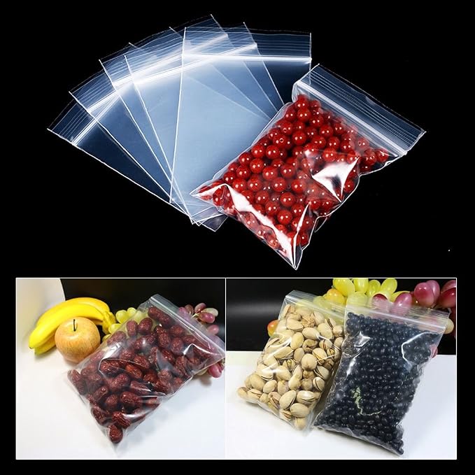 Small Plastic Bags for Jewelry 300pcs 3 Assorted Sizes Clear Zipper Baggies - Image 7