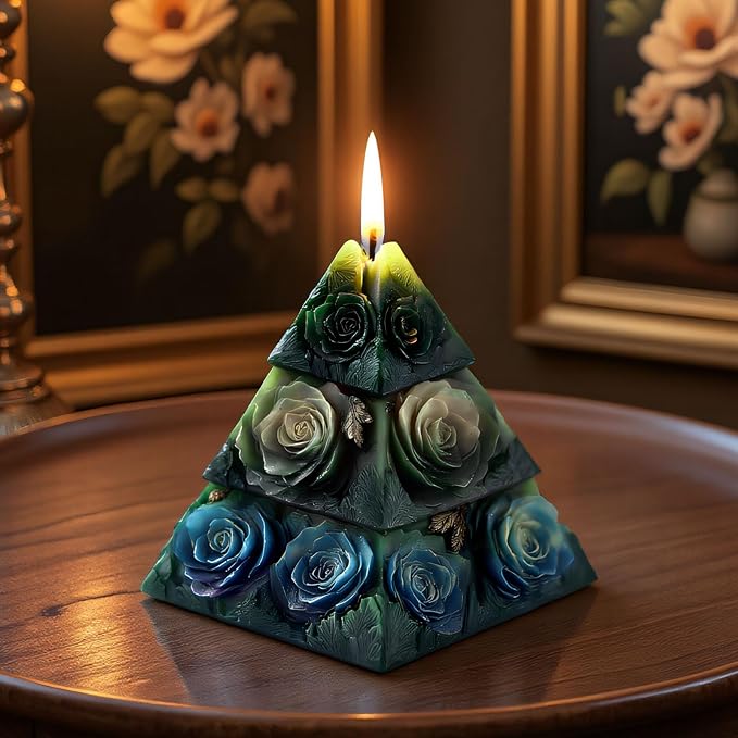 Rose Pyramid Scented Candle Silicone Mold Pillar Silicone Mold Resin Casting - Image 3