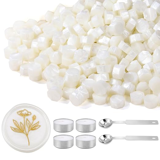 Yoption 360Pcs Peal White Sealing Wax Beads by Yoption