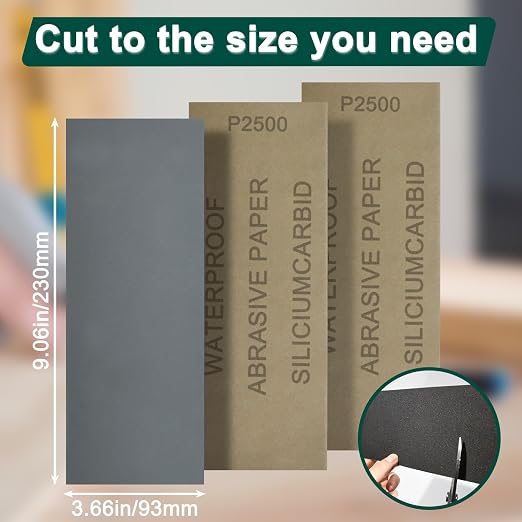 20PCS Sand Paper 2500 Grit Sandpaper Sheets, 9 x 3.6 Inch Wet Dry Sandpaper - Image 2