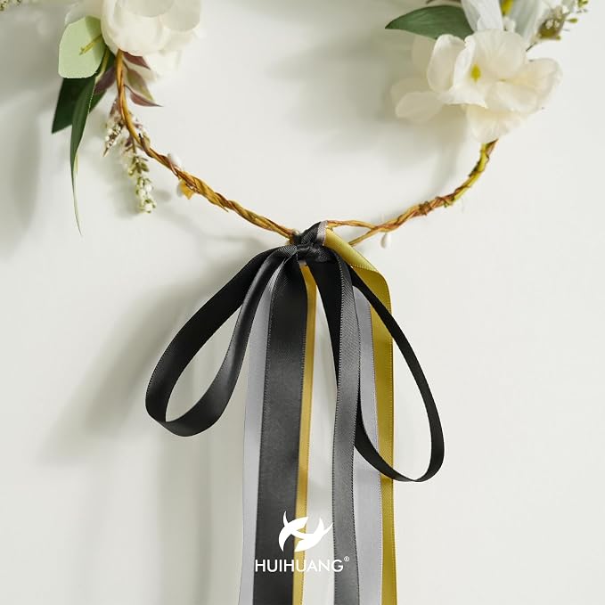 HUIHUANG Black Satin Ribbon 1/2 inch X 50 Yards Continuous, DIY Crafts - Image 6