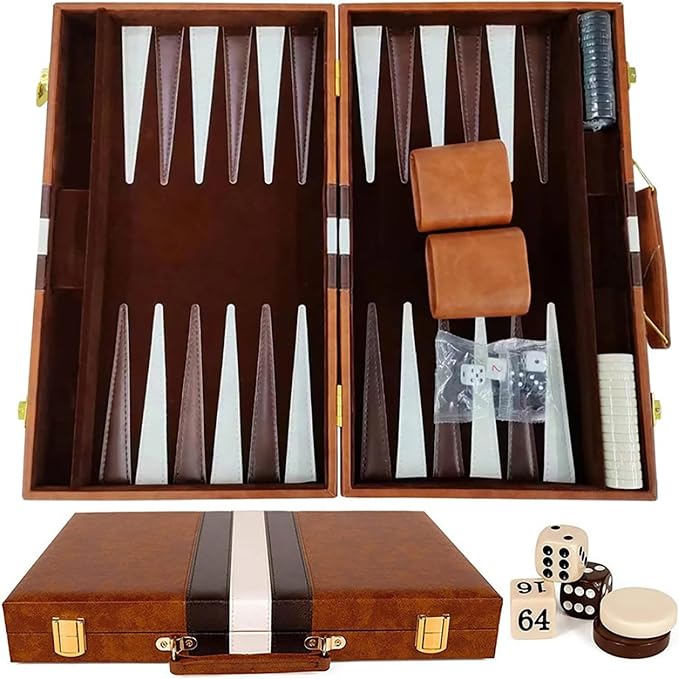 15inch Backgammon Set Classic Folding Board - Image 5