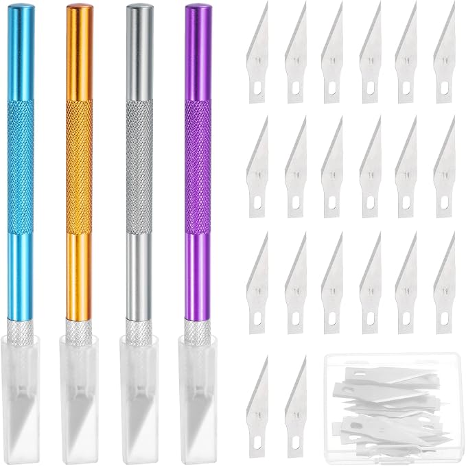 MECCANIXITY 4 Pcs Exacto Knife, Craft Hobby Knife by MECCANIXITY