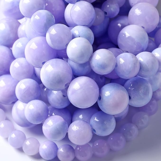 Galaxy Starry Purple Persian Jade Stone Beads Gem Round Loose Beads - Image 3