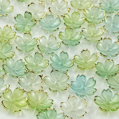 100pcs Acrylic Flower Beads, 19mm Cherry Blossom Plastic Gradient Flower Spacer by Unknown