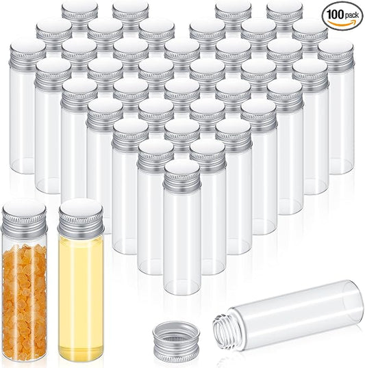 100 Pcs Small Clear Vials Spice Mini Jars by Didaey