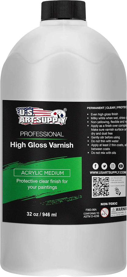 U.S. Art Supply 32 oz High Gloss Varnish by USArtSupply