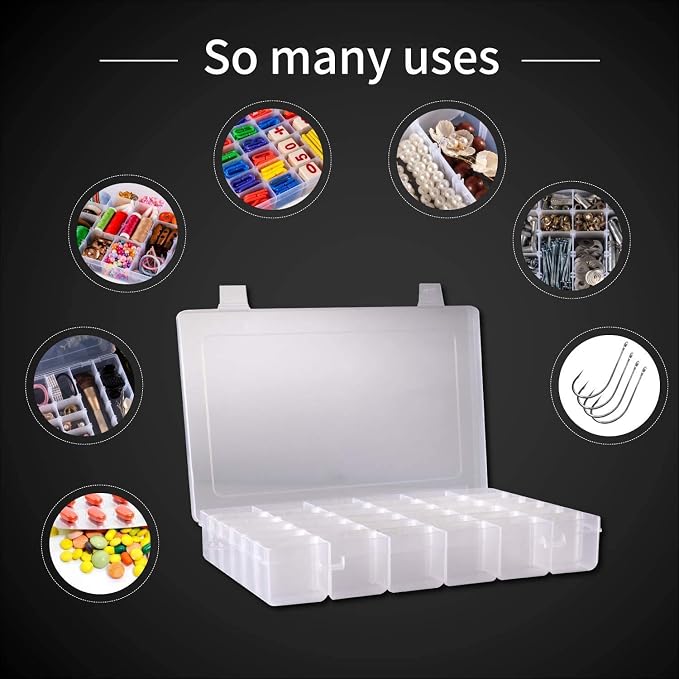Plastic Organizer Container Box 36 Compartments Jewelry Storage Box - Image 5