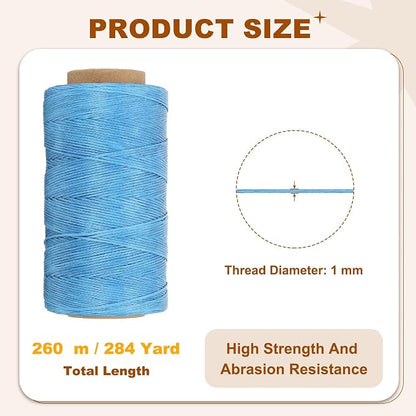 PATIKIL 284 Yard Flat Waxed Thread 150D 1mm Leather Sewing Cord - Image 2