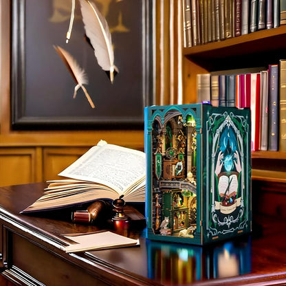 Fsolis Book Nook Kits for Adults, DIY Miniature House Kit 3D Wooden Puzzle - Image 2