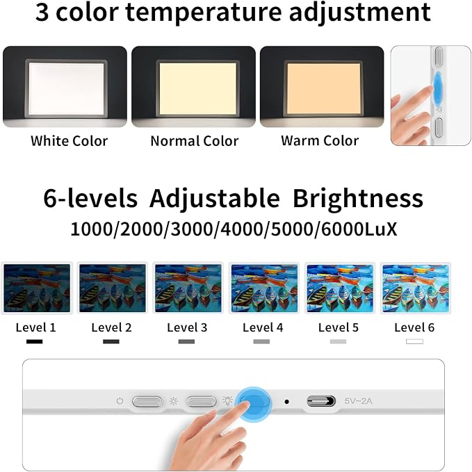 TOHETO A3 Light Board with Bag for Diamond Painting, Super Bright Magnetic - Image 5