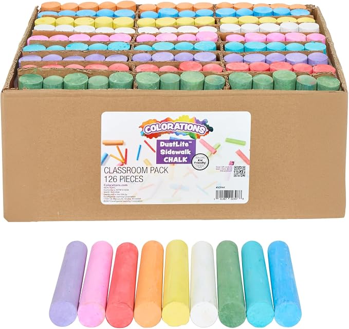 Colorations sidewalk chalk classroom pack, Outdoor Play, Screen-free, Creativity by Colorations