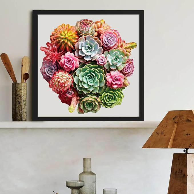 Wooden Puzzles for Adults 500 Piece, Colorful Succulent Puzzle for Mom - Image 4