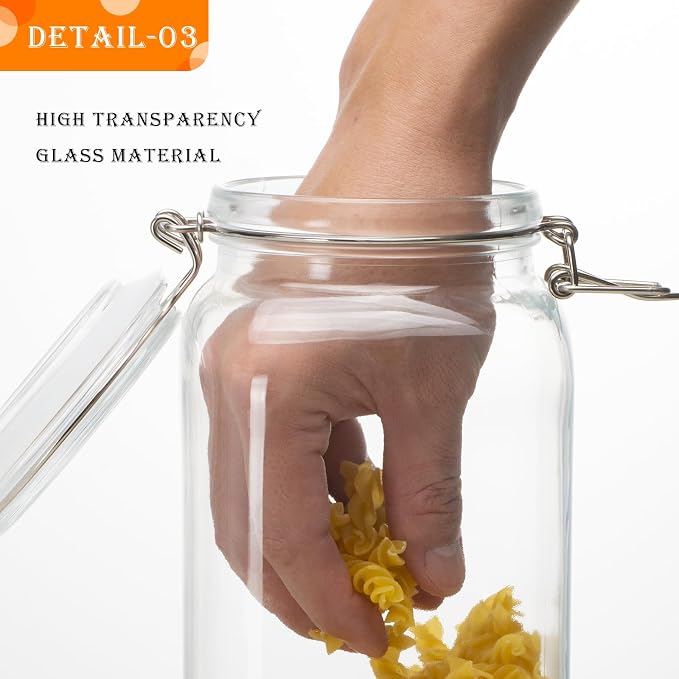 50oz Square Glass Food Storage Jars - Image 6