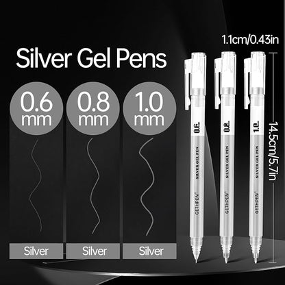 Silver Gel Pens 3-Pack - Image 2