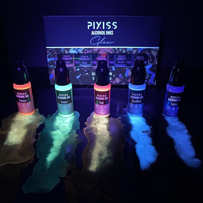 Pixiss Glow in The Dark Alcohol Ink Set - Image 5