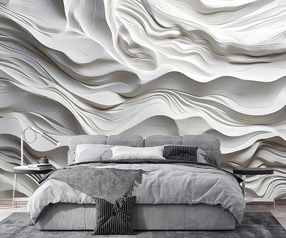 AFZEVEB-3D Stereo Relief Lines Living Room Background Wallpaper Mural 114"x74" by all