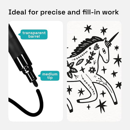 ARTISTRO 12 Black Paint Pens for Rock Painting, Scrapbooking, DIY Craft Making - Image 3