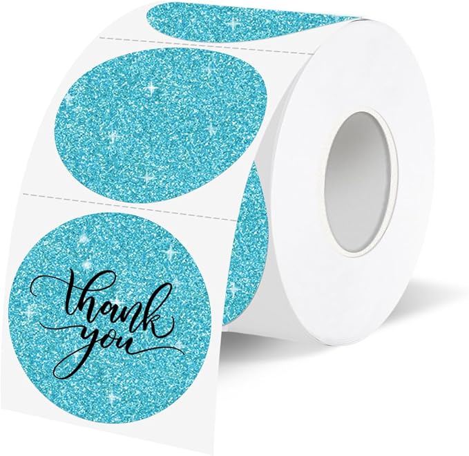 1.5" Holographic Direct Thermal Label Stickers, Round Printable Rainbow Glitter by Unknown