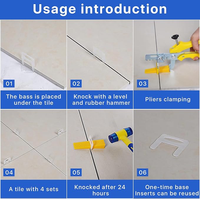 Tile Leveling System Clips Spacers Tile Leveler Clips DIY Tile Leveler Spacers - Image 4