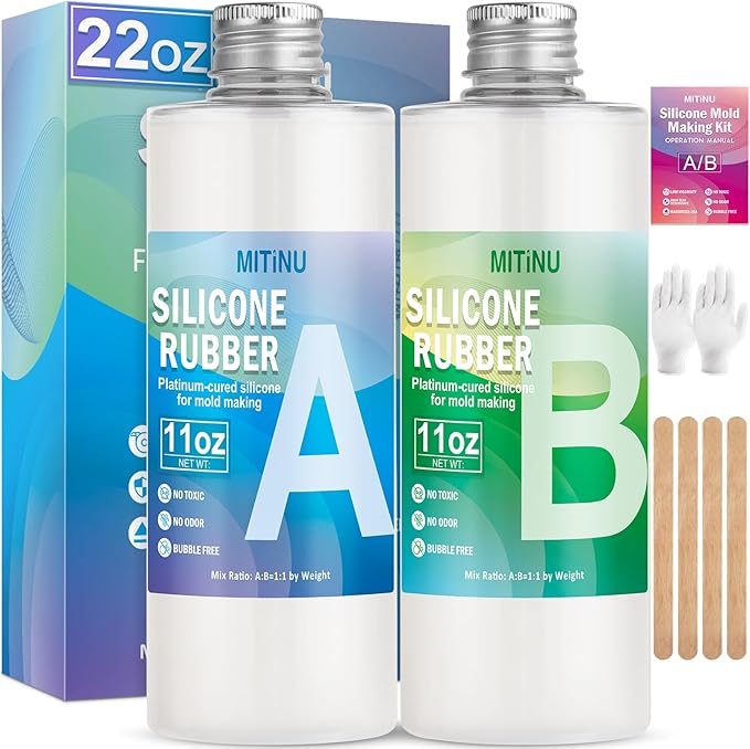 Silicone Mold Making Kit, 22oz 15A Elastic Liquid Silica Gel by MITINU