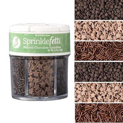 Sweets Indeed Dye-Free Chocolate Sprinkles – 2.75 oz 6-Cell Mix by SweetsIndeed