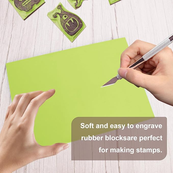 4 Pcs 8.5"x11" Rubber Carving Blocks, A4 Linoleum Blocks, Stamp Carving Blocks - Image 4