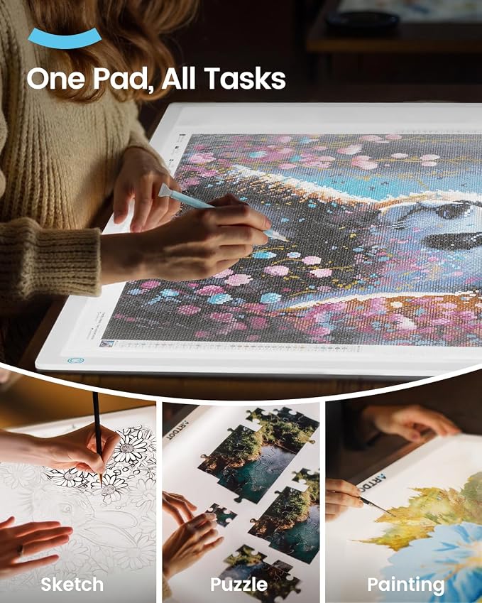 ARTDOT A1 Large LED Light Pad for Diamond Painting AC Powered Light Board Kit - Image 5
