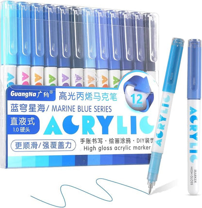 kander Direct Liquid Highlighter Acrylic Marker, 12 Colors Gel Pens by Unknown