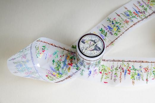 Medicinal Herbs Transparent Tape 5 x 5 cm – Clear Decorative Washi Adhesive Roll - Image 2