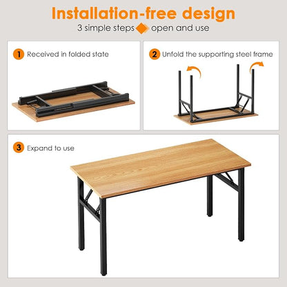 Need Home Office Desk 47 inches Folding Computer Table Workstation No Install - Image 4