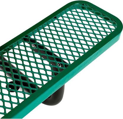 Global Industrial 6’L Rectangular Picnic Table, Expanded Metal, Attached Benches - Image 7