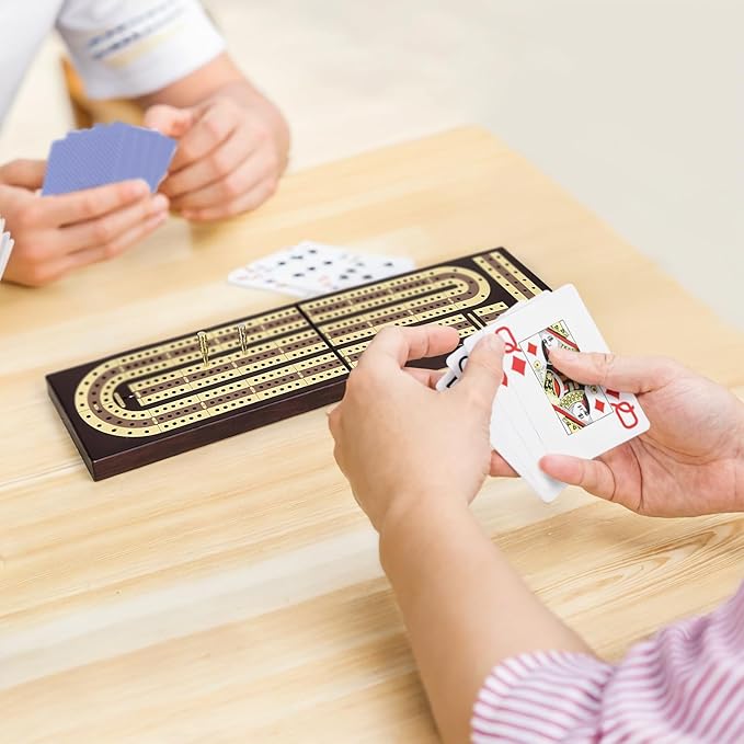 Foldable Wooden Cribbage Board Set - Image 6