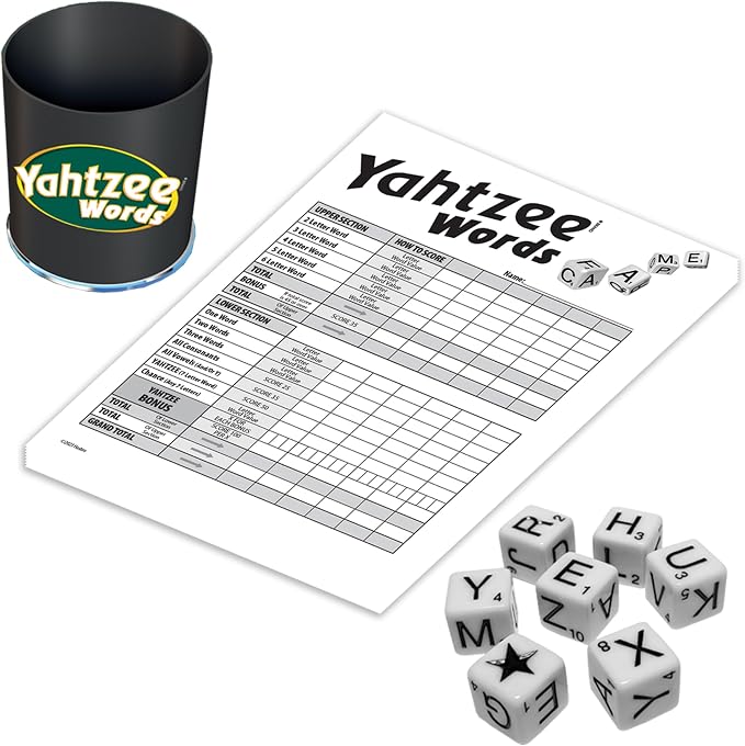 Winning Moves Yahtzee Words Games USA, Family Word Game Version of Yahtzee - Image 4