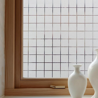 Window Privacy Film Decorative for Front Door, Bathroom Static Cling Stained by OHTMERU