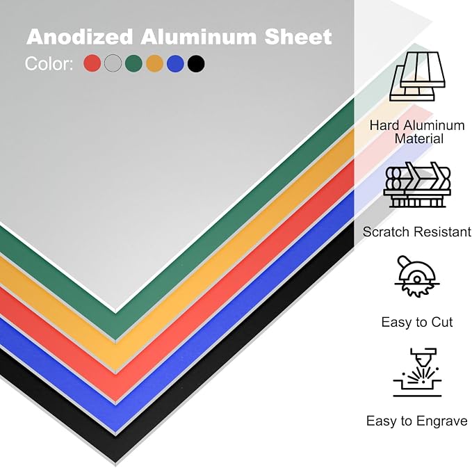 PATIKIL 3.3x2.1x1/32inch Anodized Aluminum Sheet Set - Image 3