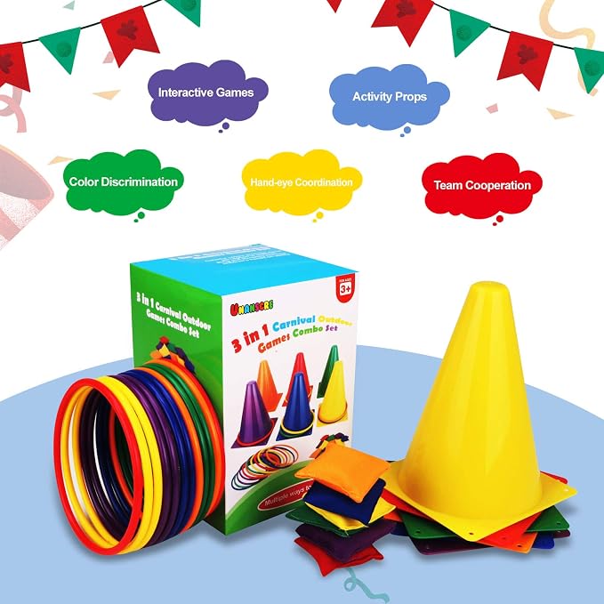 unanscre 31PCS 3 in 1 Carnival Outdoor Games Combo Set - Image 3