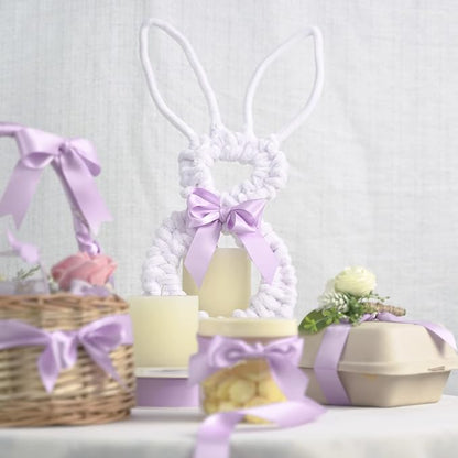 HUIHUANG Light Purple Ribbon Lavender Satin Ribbon 50 Yards Double Face Silk - Image 4