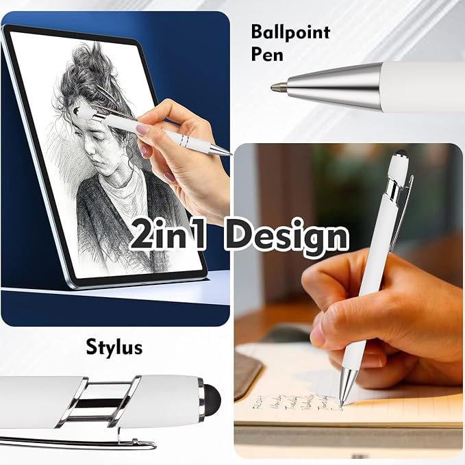 12 PCS 2 in 1 Stylus Ballpoint Pen - Image 2