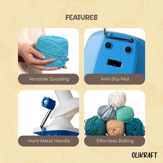 Olikraft Manual Yarn Winder | Yarn Ball Winder, Baller Crochet Spinner - Image 5