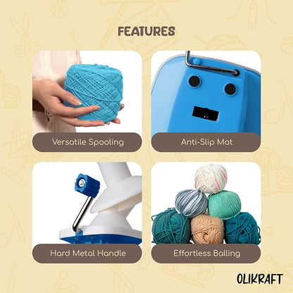 Olikraft Manual Yarn Winder | Yarn Ball Winder, Baller Crochet Spinner - Image 5
