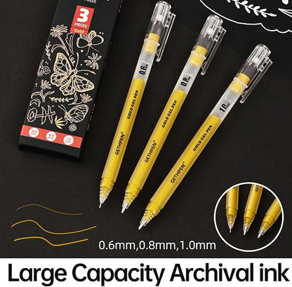 Gold Gel Pens 3-Pack - Image 3